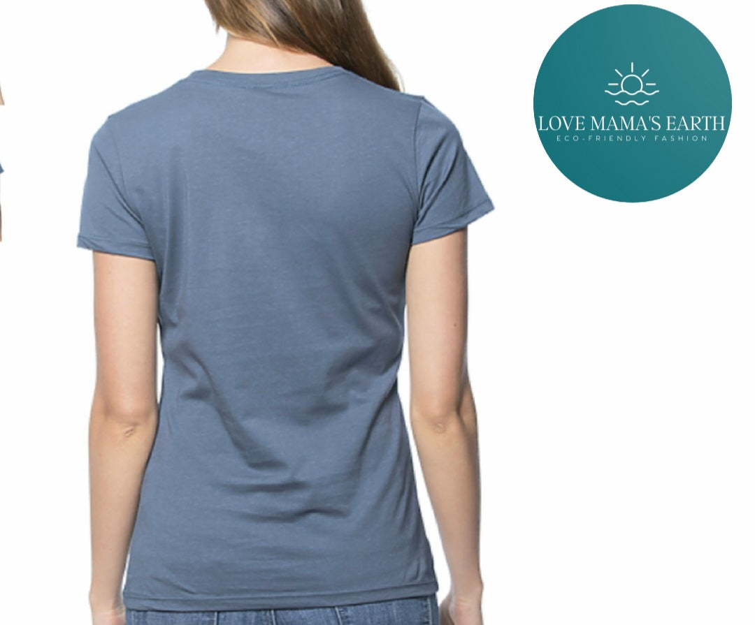 Cute Women's Graphic T Shirts |Growth Not Perfection |Pacific Blue back view