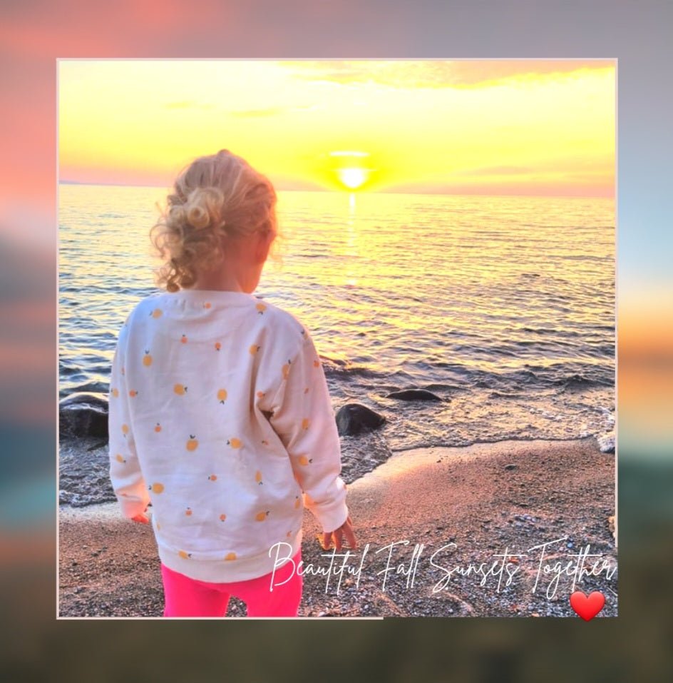 Adorable Toddler Sweatshirt| Peachy Love -sunset back view Love MaMa'S Earth