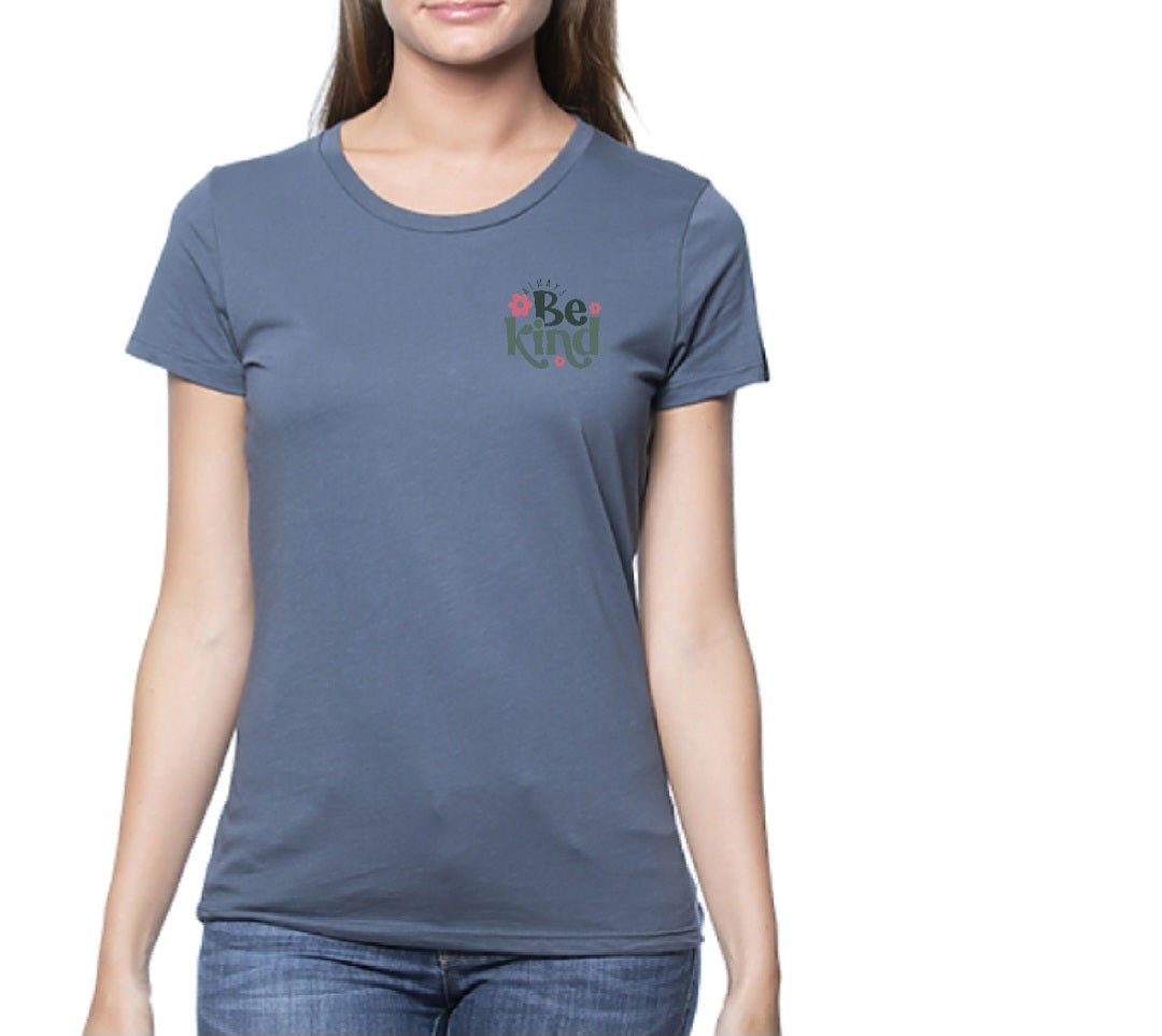 Always Be Kind Cotton Organic T Shirts|Pacific Blue - Love MaMa'S Earth