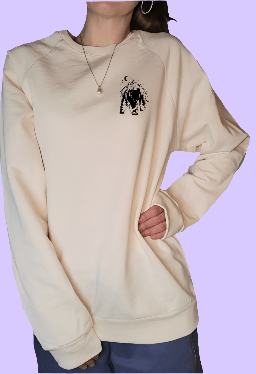 Cozy Oversized Crewneck Sweatshirt|Natural |Mountain & Bear