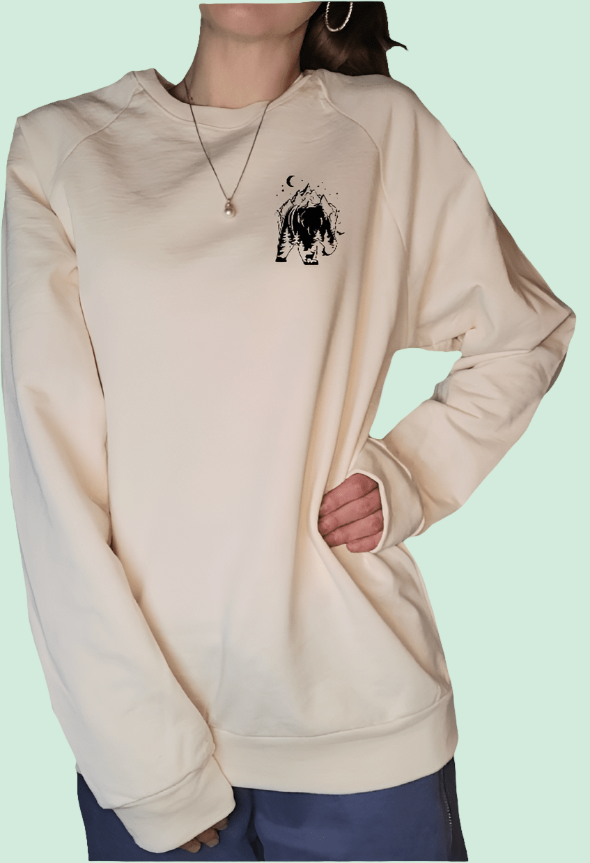 Cozy Oversized Crewneck Sweatshirt|Natural |Mountain & Bear
