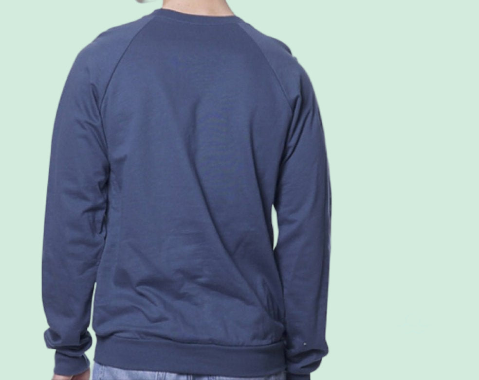 Comfy Crew Neck Sweatshirt |Oversized Pacific Blue - Love MaMa'S Earth
