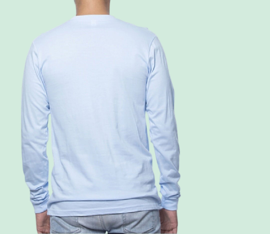 Everyday Long Sleeve Shirt T Shirt In Light Blue - Love MaMa'S Earth