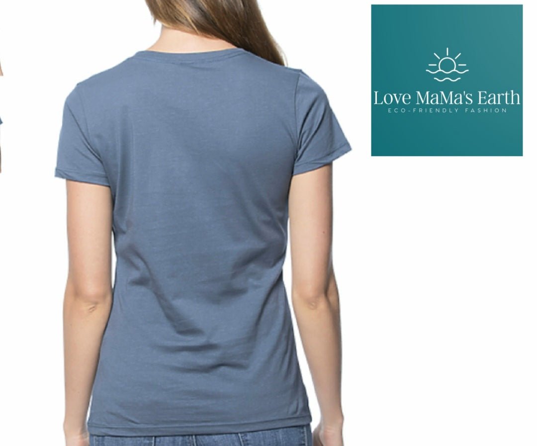 Floral Bear Pacific Blue Graphic Tee Women's T Shirts - Love MaMa'S Earth