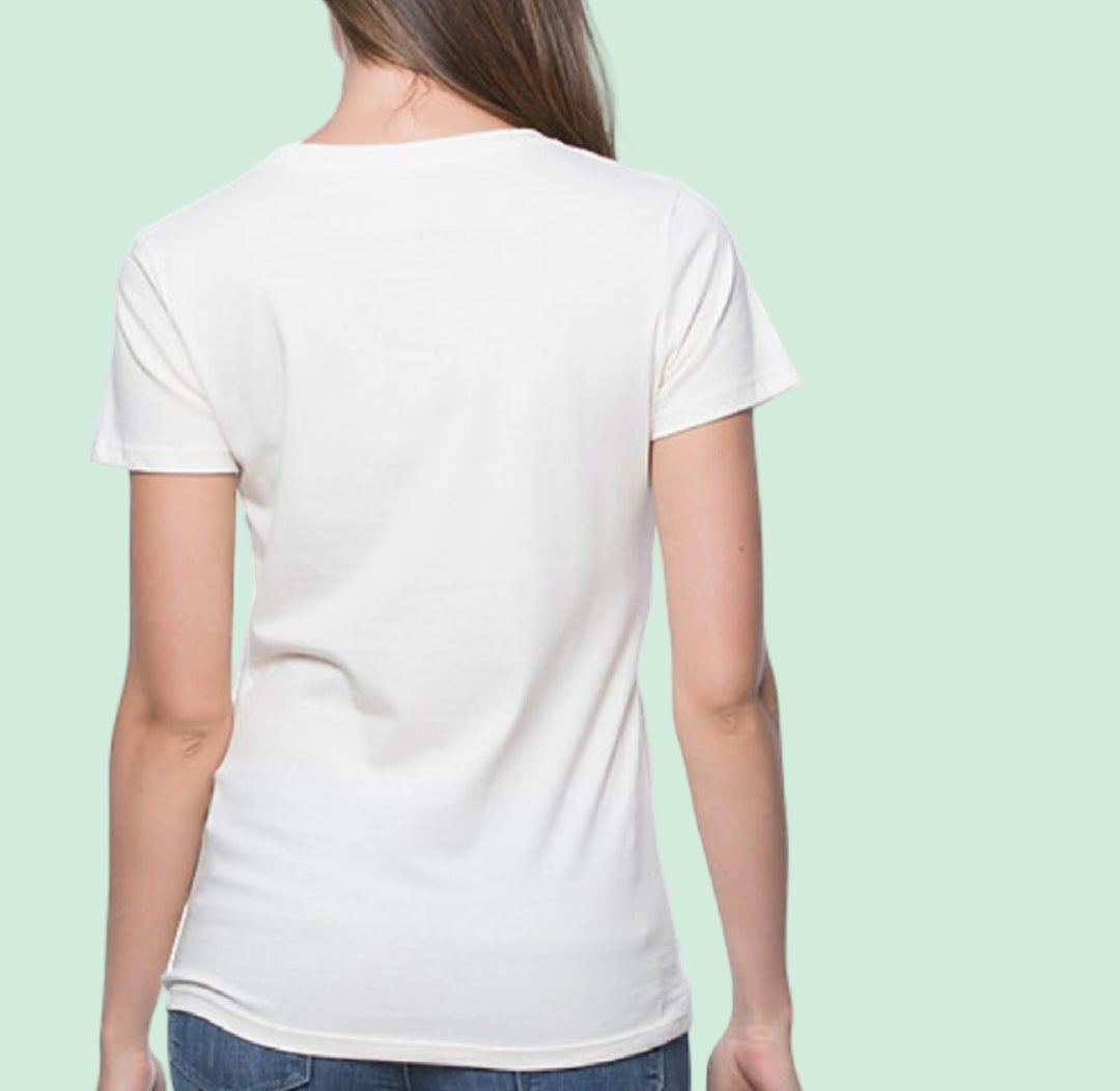 Women T Shirt |Flower Heart |In Natural - Love MaMa'S Earth