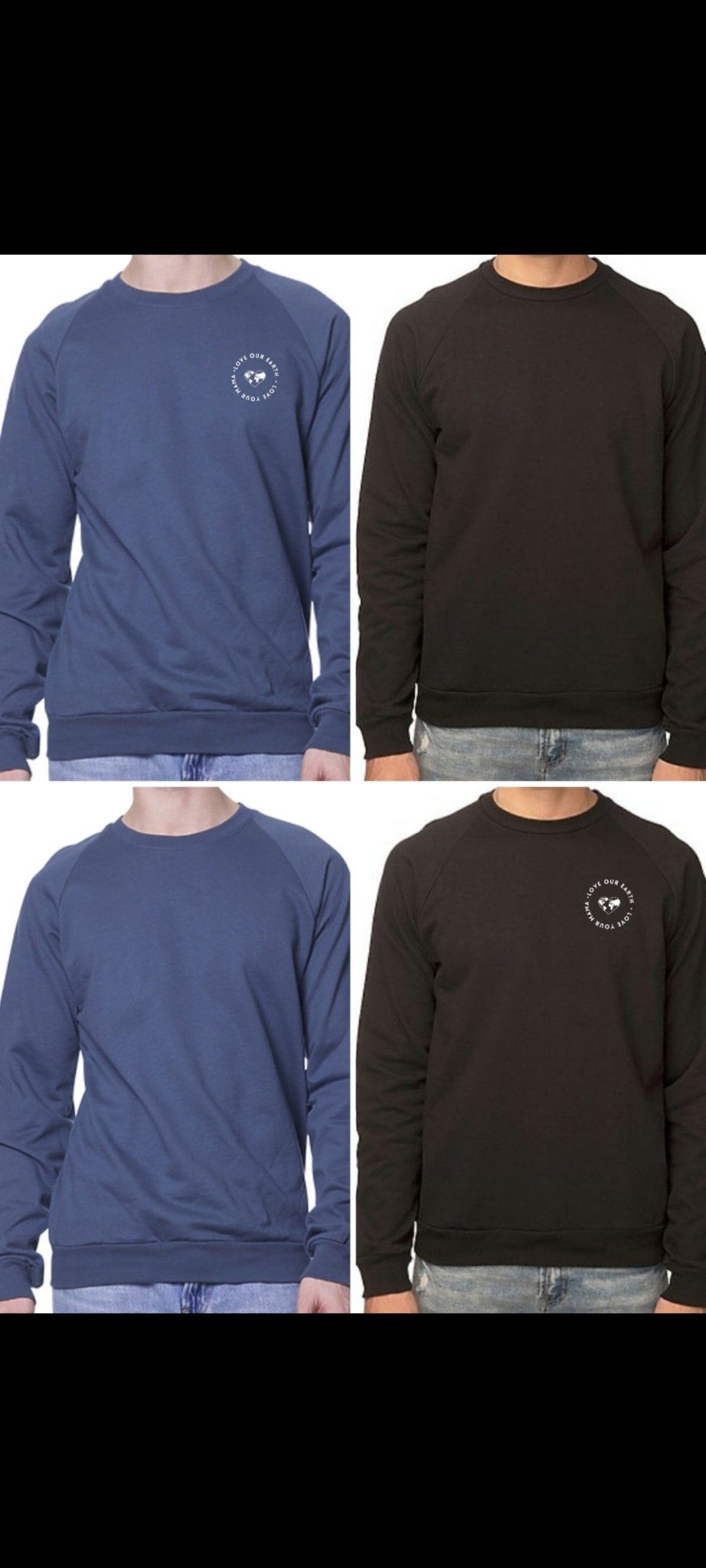 Men's Pullover Crew Neck Sweatshirts - Love MaMa'S Earth