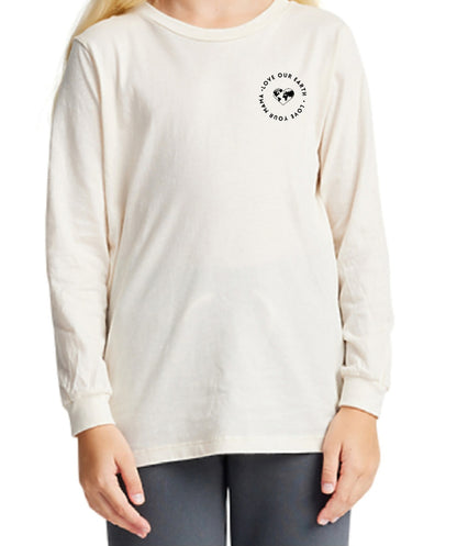 Toddler's Eco-Friendly Certified 100% Organic Cotton Love Your Mama Long Sleeve In Natural- Sustainably Made Fashion  kid