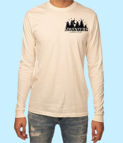 White Long Sleeve Shirt |Adventure Awaits |Natural
