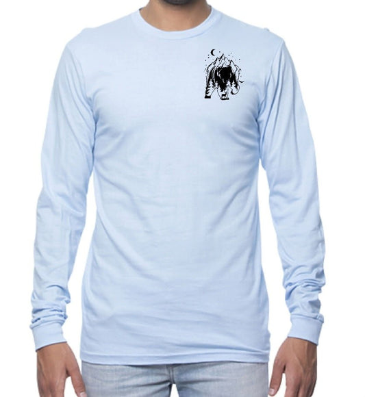 Bear &Mountain Graphic Long Sleeve |Light Blue - Love MaMa'S Earth