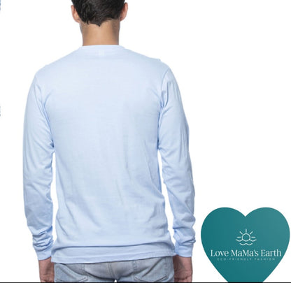 Bear &Mountain Graphic Long Sleeve |Light Blue - Love MaMa'S Earth