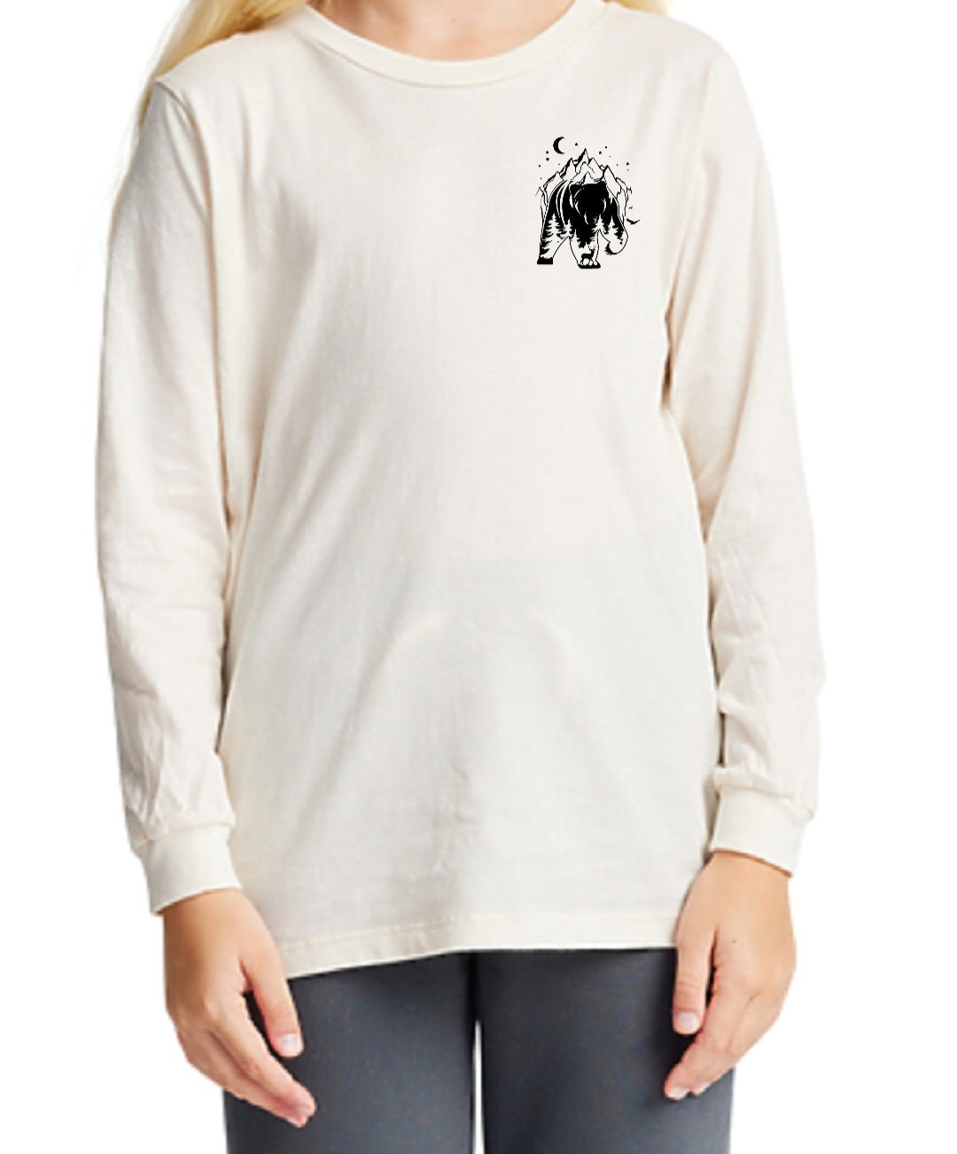 Bear&Mountains Long Sleeve Shirts| In Natural| Toddler - Love MaMa'S Earth