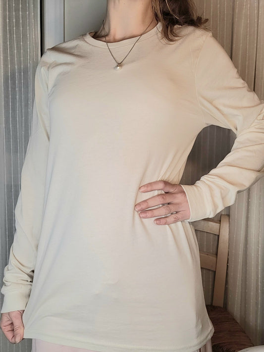 Classic Long Sleeve T Shirts In Natural - Love MaMa'S Earth