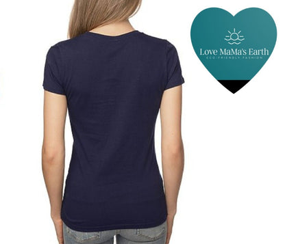 Cotton TShirts |Floral Love |In Dark Navy - Love MaMa'S Earth