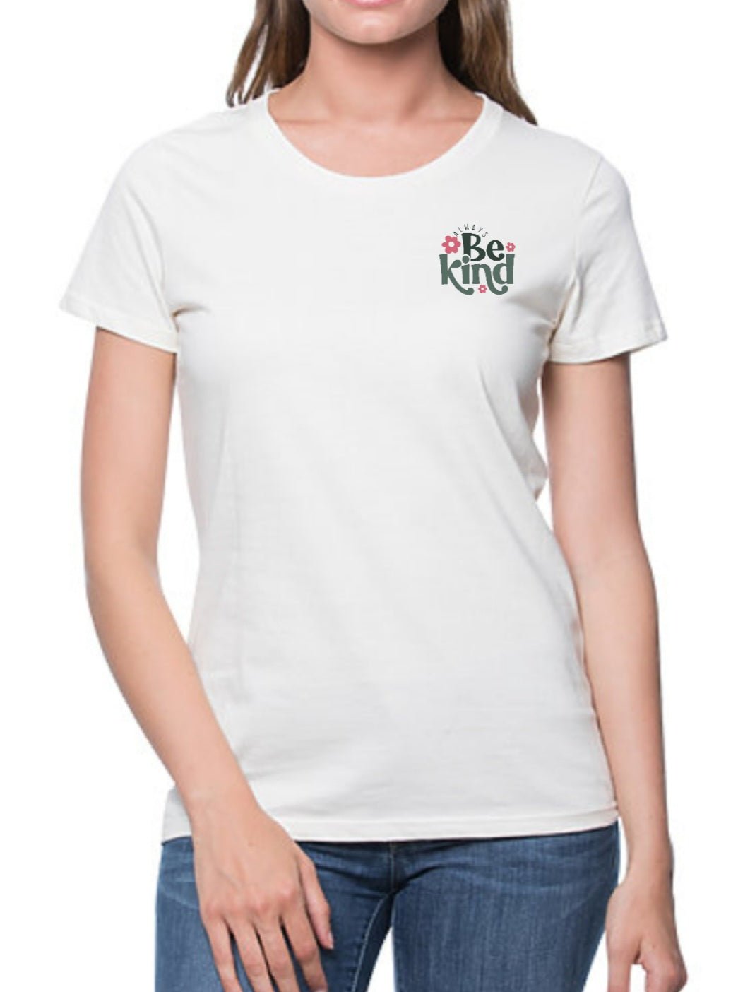 Crew Neck T Shirt |Always Be Kind|In Natural - Love MaMa'S Earth