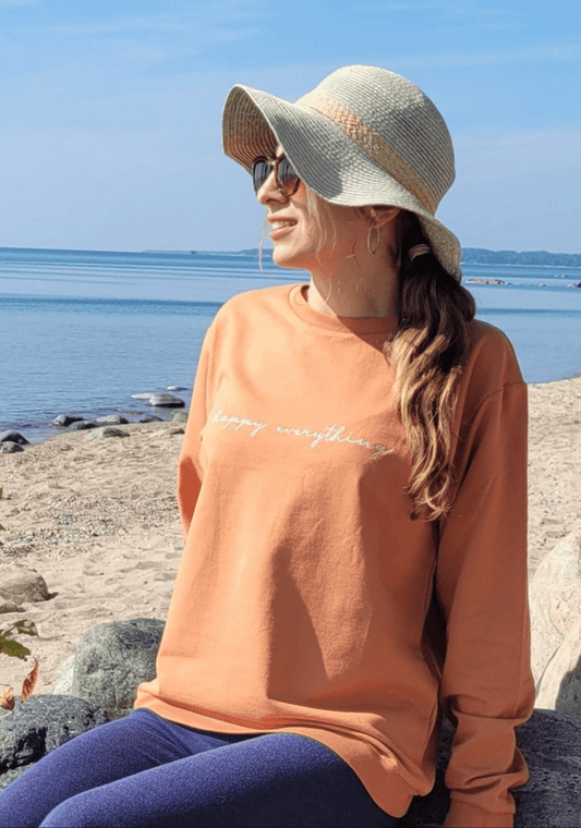 Crewneck Sweatshirt |Happy Everything |In Sunburn - Love MaMa'S Earth