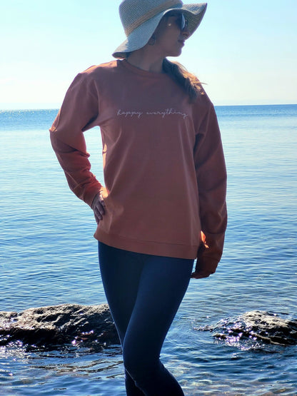 Crewneck Sweatshirt |Happy Everything |In Sunburn - Love MaMa'S Earth