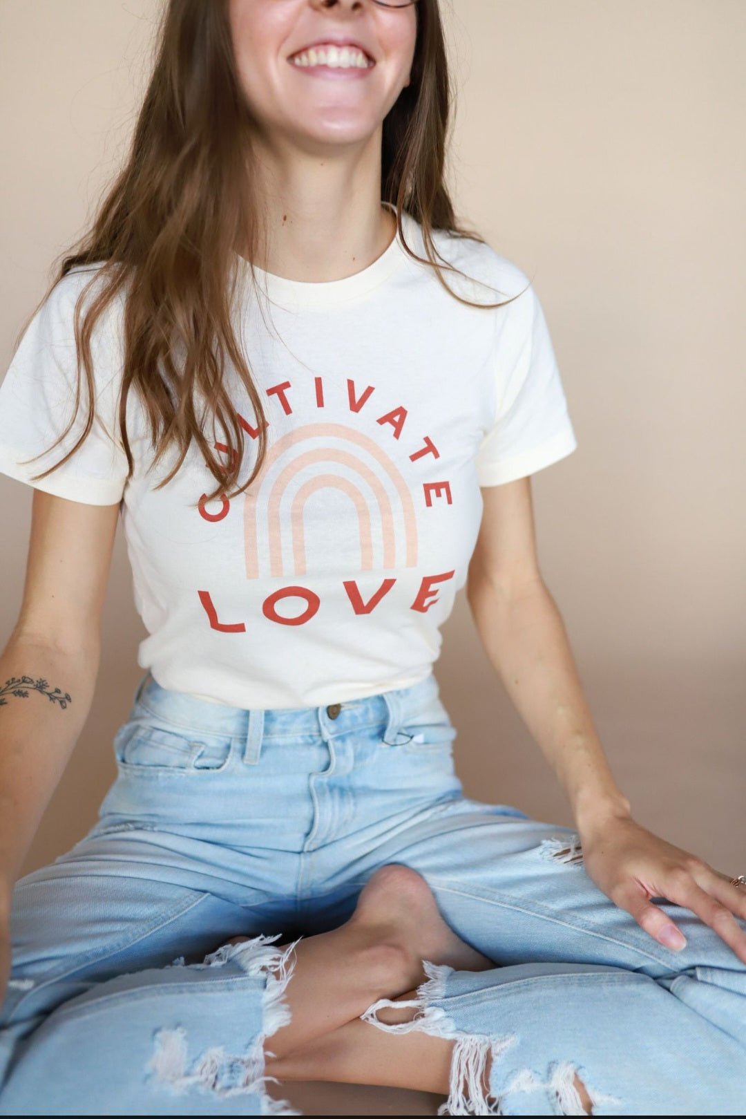 Cultivate Love |T Shirts Women Cotton |In Natural - Love MaMa'S Earth