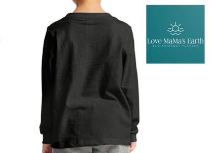 Floral Love Long Sleeve Black Shirt |In Black - Love MaMa'S Earth