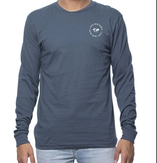 Long Sleeve Graphic Tees |Pacific Blue |Love Your MaMa - Love MaMa'S Earth