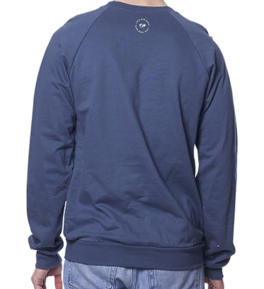 Men Sweatshirt |Pacific Blue |Love Your MaMa on Back - Love MaMa'S Earth