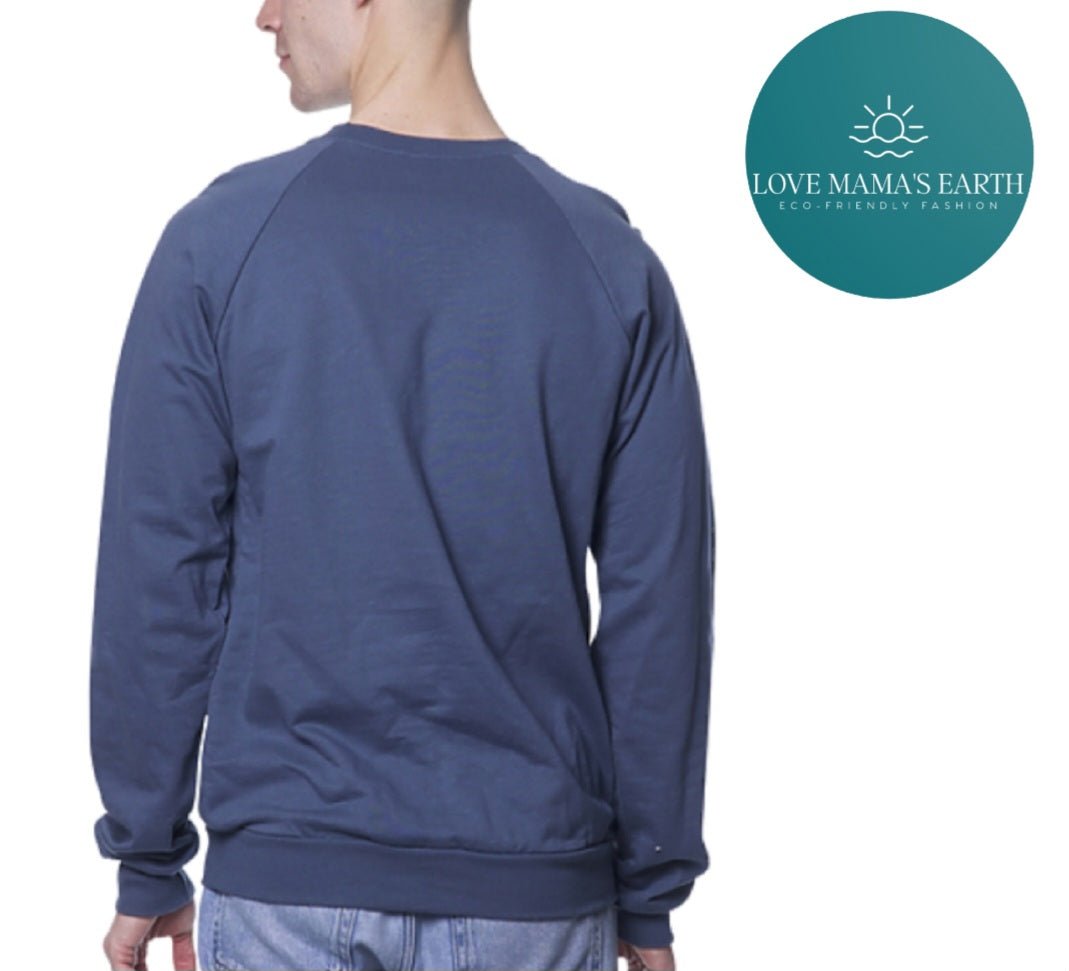 Mens Graphic Sweatshirts |Love Your MaMa|Front | Pacific Blue - Love MaMa'S Earth