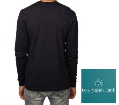 Men's Long Sleeve T Shirts - Black - Love MaMa'S Earth