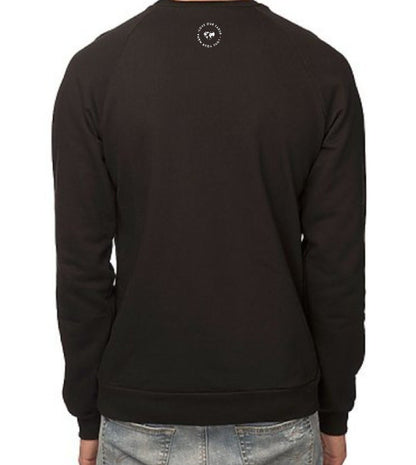 Men's Pullover Crew Sweatshirts |Love Your MaMa |Back |Black - Love MaMa'S Earth