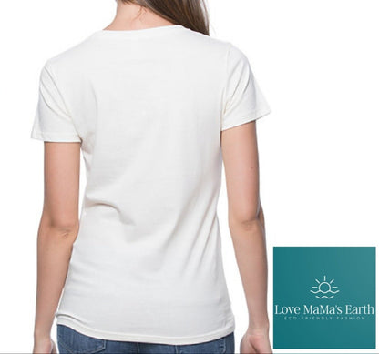 Organic Cotton Short Sleeve Shirts|Floral Bear|Natural - Love MaMa'S Earth