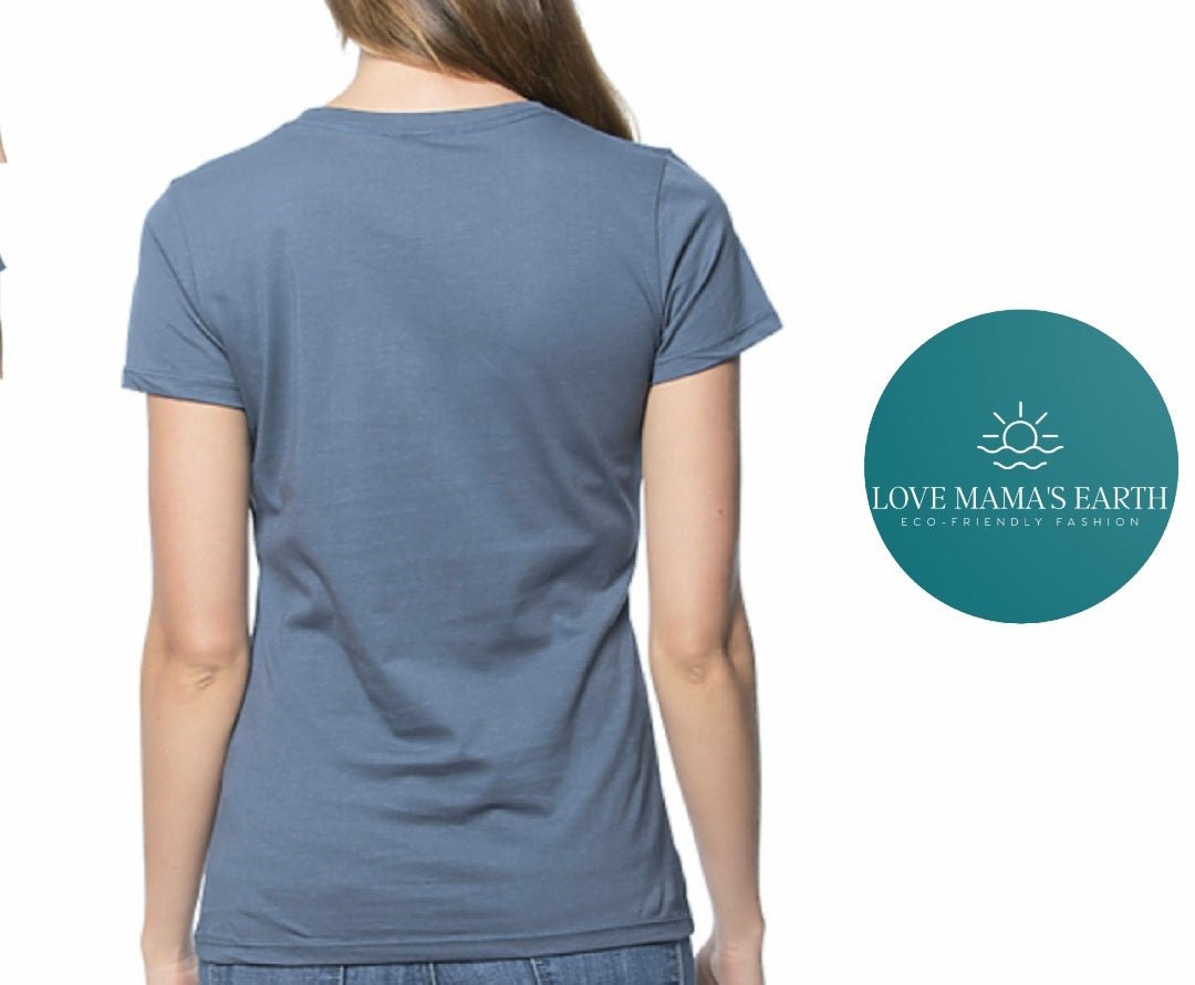 Organic Cotton T-Shirt |Love Your MaMa |In Pacific Blue - Love MaMa'S Earth