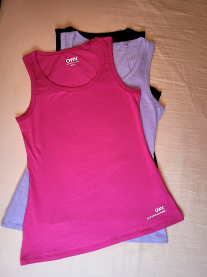 Organic Workout Clothes |Tank Top |Fuscia - Love MaMa'S Earth