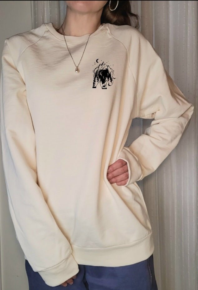 Oversized Crewneck Sweatshirt|In Natural |Mountain & Bear - Love MaMa'S Earth