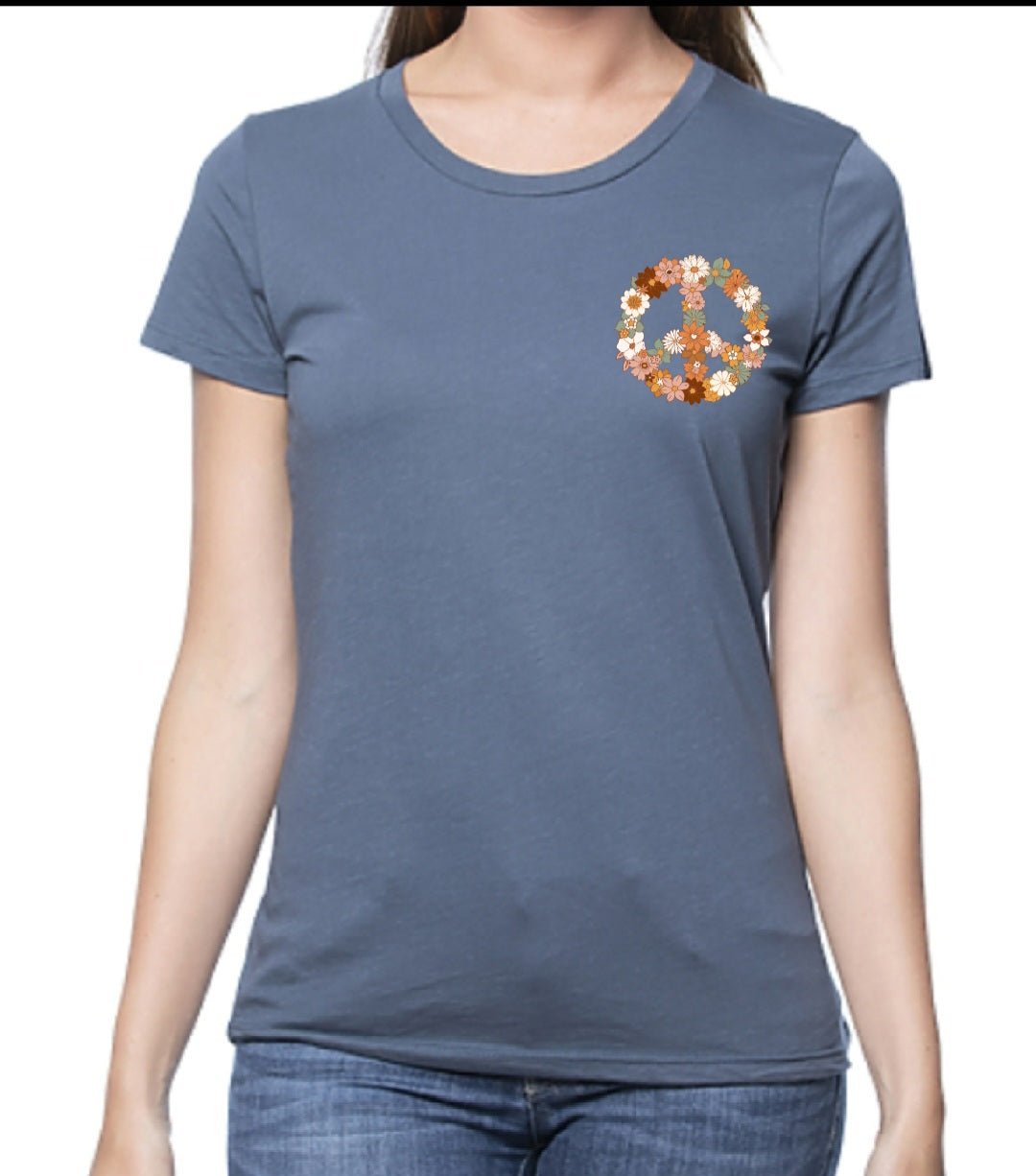 Peaceful Floral |Sustainable Shirts |In Pacific Blue - Love MaMa'S Earth