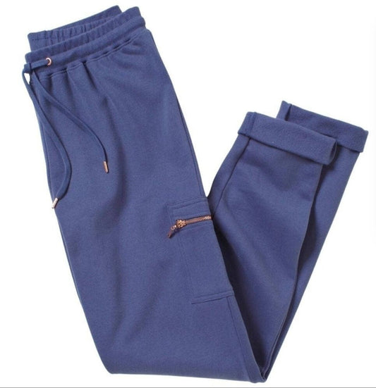 Soft Dark Blue Heavyweight Sweatpants |Side Leg Pocket| Soft Dark Blue - Love MaMa'S Earth