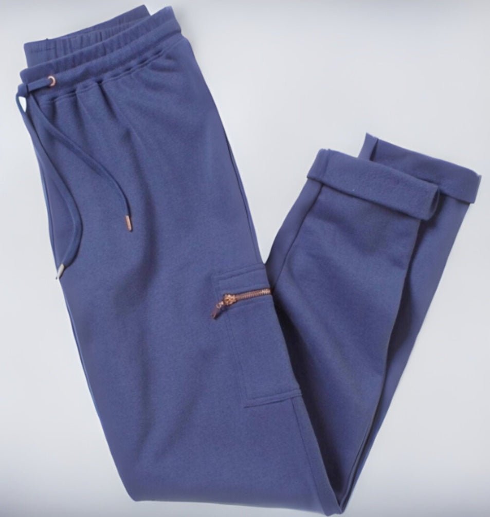 Soft Dark Blue Heavyweight Sweatpants |Side Zip Pocket| Soft Dark Blue - Love MaMa'S Earth