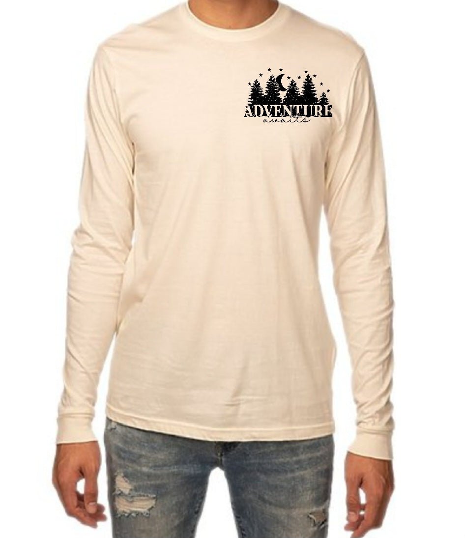 White Long Sleeve Shirt |Adventure Awaits |Natural - Love MaMa'S Earth